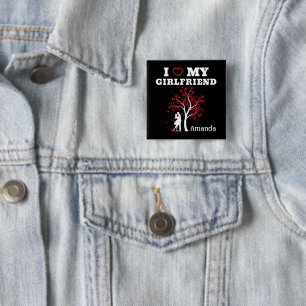 Badge Carré 5 Cm J'aime ma petite amie