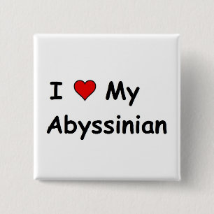 Badge Carré 5 Cm J'Aime Mon Abyssinian