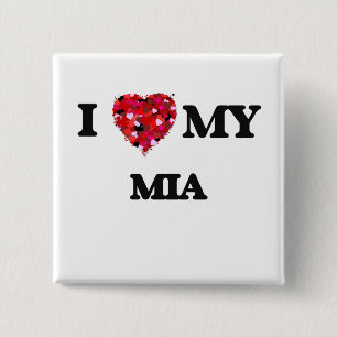 Badge Carré 5 Cm J'aime mon Mia