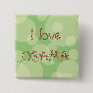 Badge Carré 5 Cm J'aime OBAMA