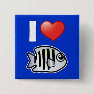 Badge Carré 5 Cm J'aime sergent-major