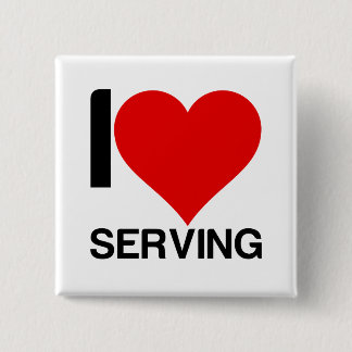 BADGE CARRÉ 5 CM J'AIME SERVIR DES TENNIS