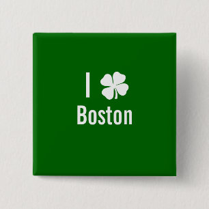 Badge Carré 5 Cm J'aime (shamrock) le Jour de la Saint Patrick de