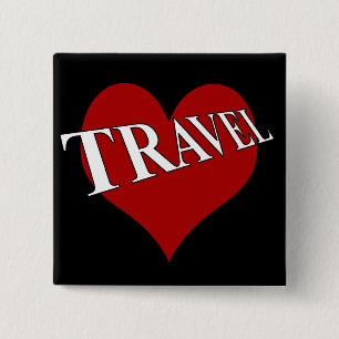 Badge Carré 5 Cm J'aime voyager