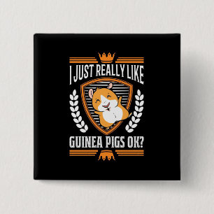 Badge Carré 5 Cm J'aime vraiment beaucoup le cochon d'Inde