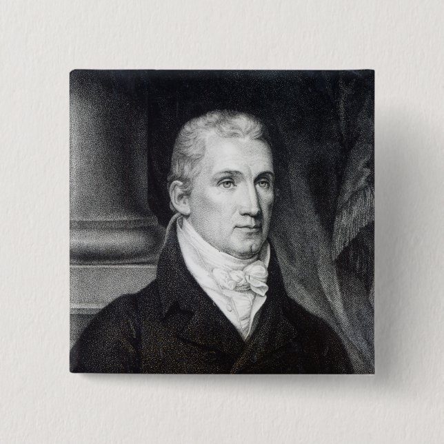 Badge Carré 5 Cm James Monroe, gravé par Thomas Gimbrede (Devant)