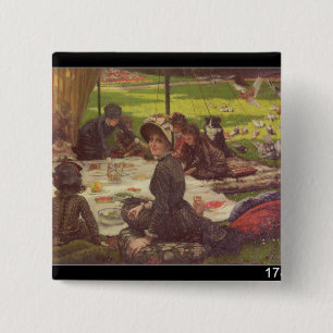 Badge Carré 5 Cm James Tissot le pique-nique, c.1881-2