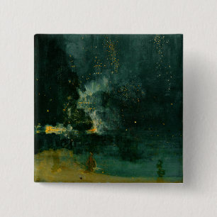 Badge Carré 5 Cm James Whistler - Nocturne en noir et or