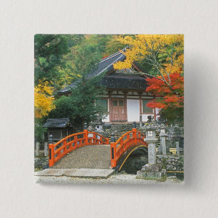 Badge Carré 5 Cm Japon, Nara, temple Ryuzenji