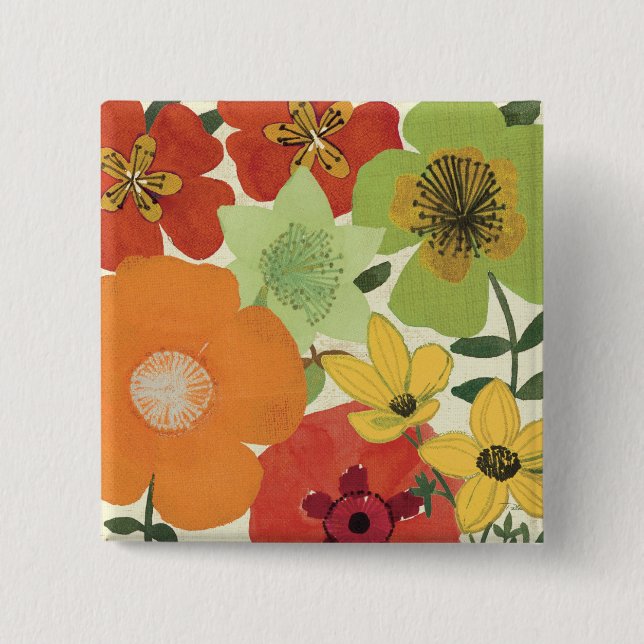 Badge Carré 5 Cm Jardin Brights (Devant)