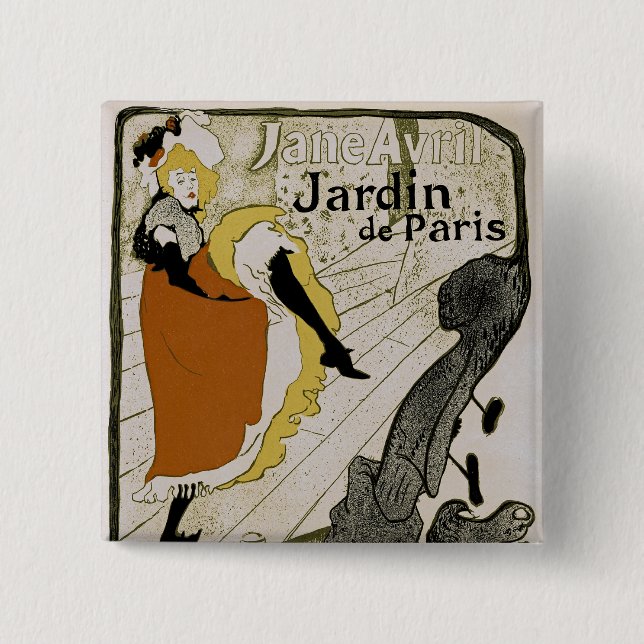 Badge Carré 5 Cm Jardin de Paris (Devant)