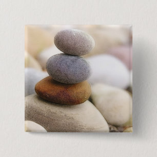 Badge Carré 5 Cm Jardin de roche de zen