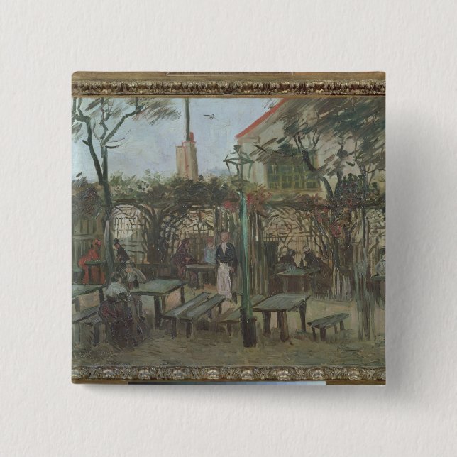 Badge Carré 5 Cm Jardins de plaisir de Vincent van Gogh | chez (Devant)