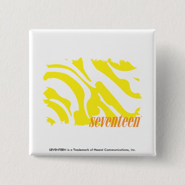 Badge Carré 5 Cm Jaune 2 de zèbre (Devant)