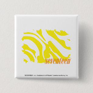 Badge Carré 5 Cm Jaune 2 de zèbre