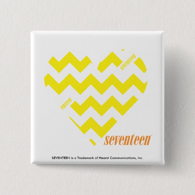 Badge Carré 5 Cm Jaune 4 de zigzag (Devant)
