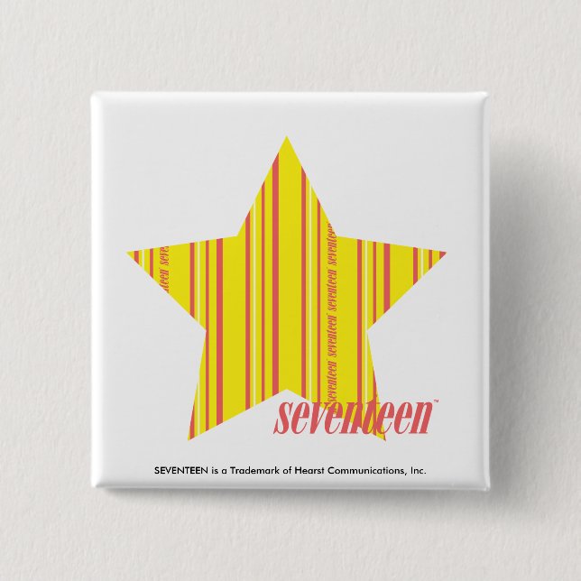 Badge Carré 5 Cm Jaune mince 4 de rayures (Devant)
