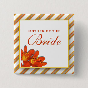 Badge Carré 5 Cm Jaune orange de mariage nuptiale de mère de jeune