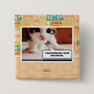 Badge Carré 5 Cm Je chasse le mauvais awai fing