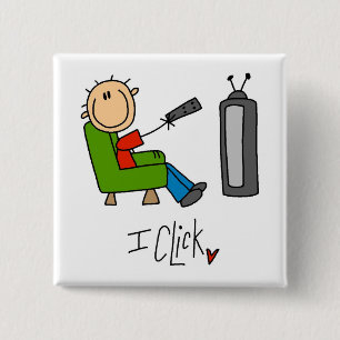 Badge Carré 5 Cm Je clique T-shirts et Cadeaux