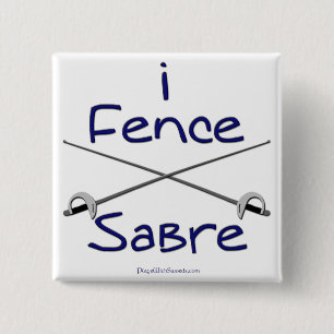Badge Carré 5 Cm je clôture le sabre (BLEU)