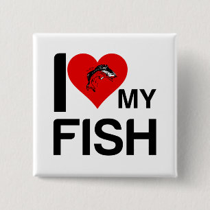 BADGE CARRÉ 5 CM JE COEUR MON POISSON