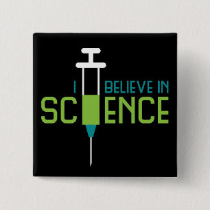 Badge Carré 5 Cm Je crois en la science