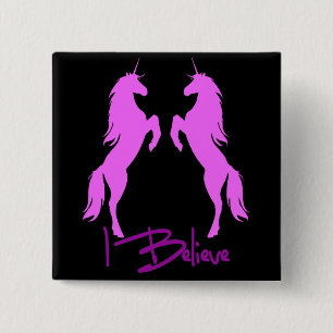 Badge Carré 5 Cm Je crois le carré de licorne