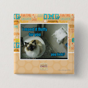 Badge Carré 5 Cm Je maed le fourrure pelucheuse vous