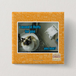 Badge Carré 5 Cm Je maed le fourrure pelucheuse vous