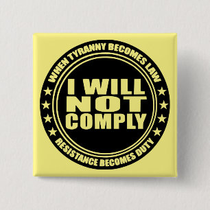 Badge Carré 5 Cm Je Ne Respecterai Pas #USAPatriotGraphics ©