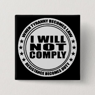Badge Carré 5 Cm Je Ne Respecterai Pas #USAPatriotGraphics ©