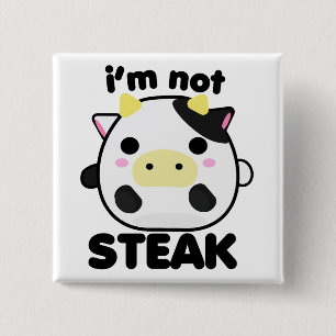 Badge Carré 5 Cm Je ne suis pas BIFTECK