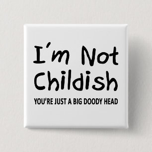 Badge Carré 5 Cm Je ne suis pas enfant