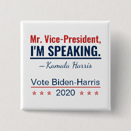 Badge Carré 5 Cm Je parle Kamala Harris Vice-présidente 2020
