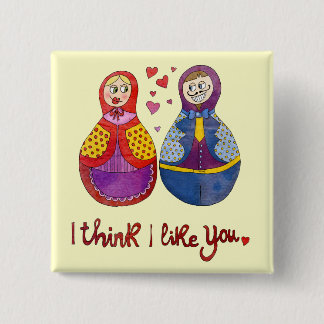 Badge Carré 5 Cm Je pense que je vous aime