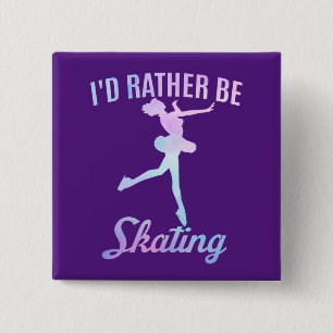 Badge Carré 5 Cm Je préfère patiner