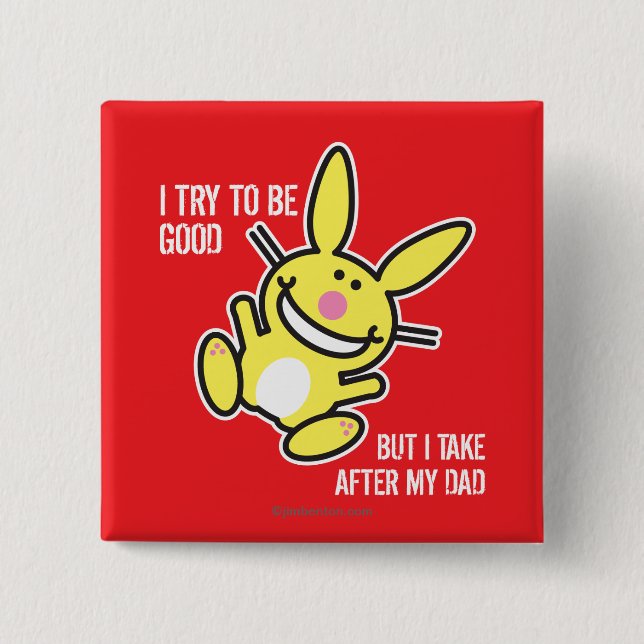 Badge Carré 5 Cm Je prends après mon papa (Devant)