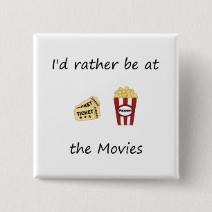 Badge Carré 5 Cm Je serais plutôt aux films