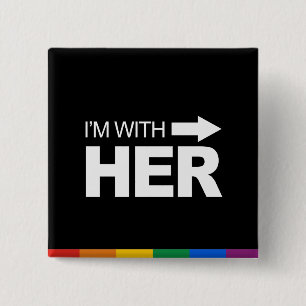 Badge Carré 5 Cm Je suis avec elle (droit) - .png