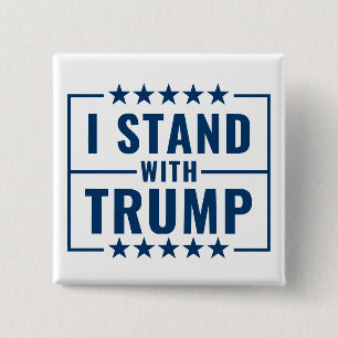 Badge Carré 5 Cm Je suis avec Trump