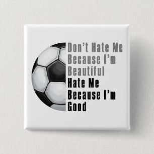 Badge Carré 5 Cm Je Suis Belle Balle De Football