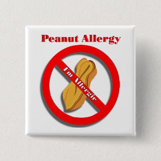 Badge Carré 5 Cm Je suis bouton allergique de Pin d'allergie