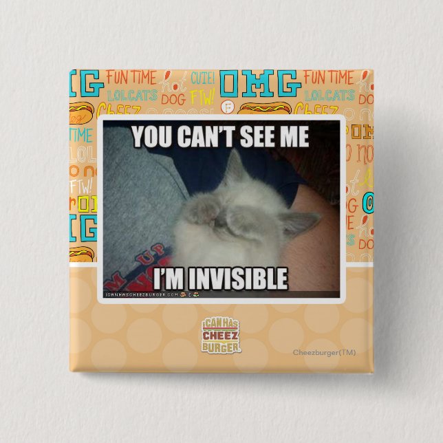 Badge Carré 5 Cm Je suis invisible (Devant)
