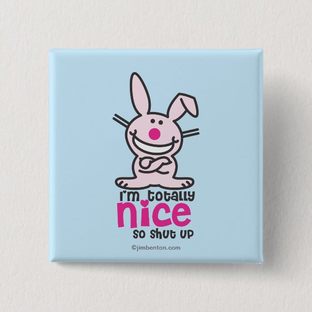 Badge Carré 5 Cm Je suis totalement Nice (Devant)