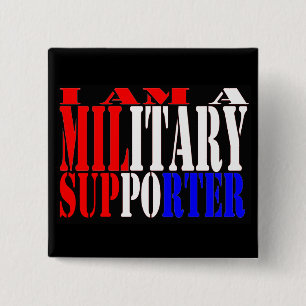 Badge Carré 5 Cm Je suis un défenseur militaire