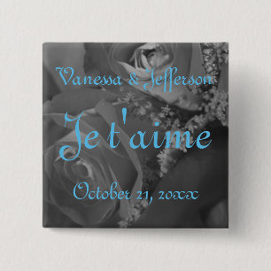 Badge Carré 5 Cm "Je t'aime".