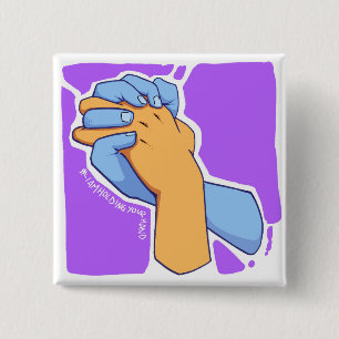 Badge Carré 5 Cm Je tiens votre main par @Radio_Chio