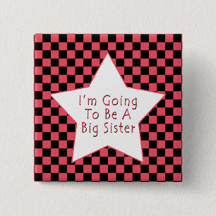 Badge Carré 5 Cm Je vais être une grande soeur