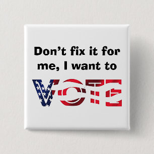 Badge Carré 5 Cm Je veux voter